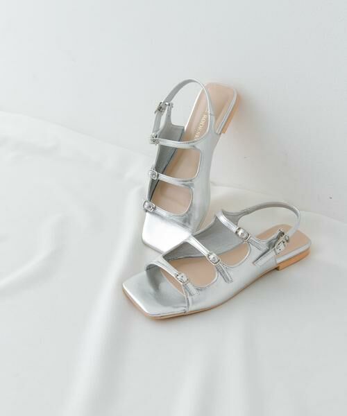 RODE SKO / ロデスコ サンダル | ベルトフラットサンダル（シルバー）