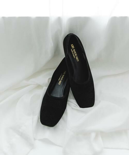 RODE SKO / ロデスコ バレエシューズ | 『MADE IN JAPAN』スクエアベロアメッシュフラット | 詳細1