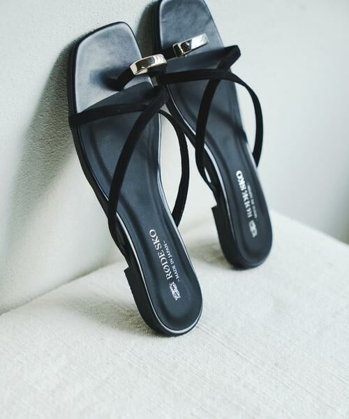 RODE SKO / ロデスコ サンダル | 『MADE IN JAPAN』プチメタルクロスフラットサンダル（ブラック）