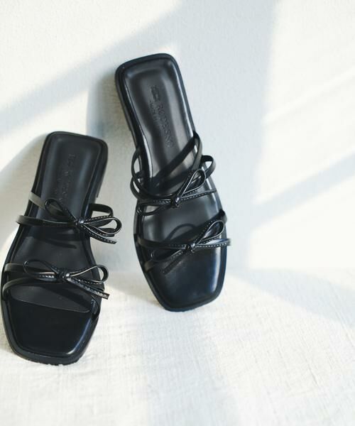 RODE SKO / ロデスコ サンダル | 『MADE IN JAPAN』ダブルリボンフラットサンダル（ブラック）