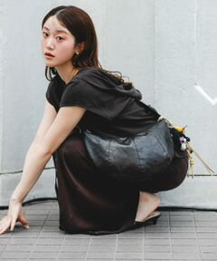 【美品】hun RODESKO　Gather big ショルダーバッグ　ブラック ロデスコ RODE SKO hun RODE SKO Gather big （BLACK
