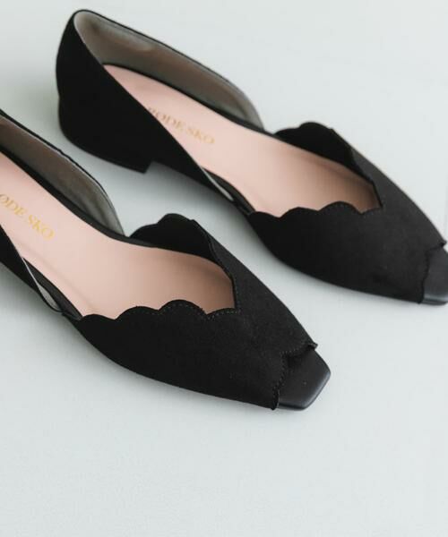 RODE SKO / ロデスコ サンダル | ピープトゥスカラップセパレートサンダル（ブラック）