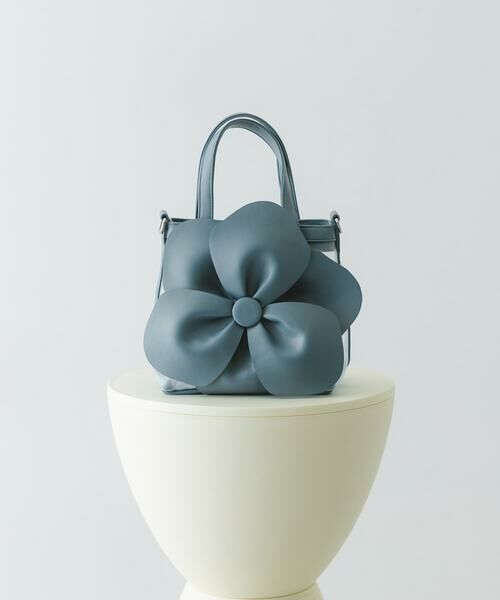 RODE SKO / ロデスコ ハンドバッグ | フラワーモチーフシアーバッグ（ライトブルー）
