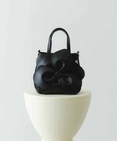 RODE SKO / ロデスコ ハンドバッグ | フラワーモチーフシアーバッグ（ブラック）