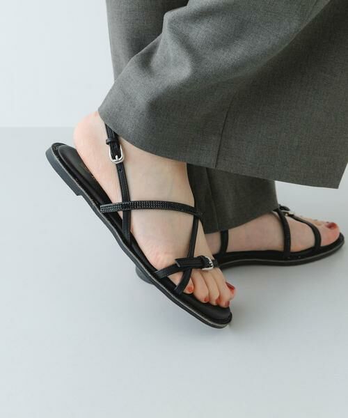 RODE SKO / ロデスコ サンダル | ラインストーンストラップサンダル（ブラック）