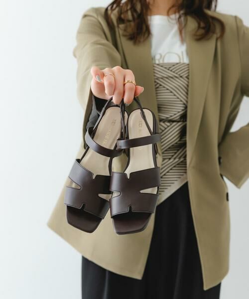 RODE SKO / ロデスコ サンダル | デザインカットバックゴムサンダル（ダークブラウン）