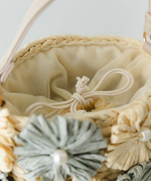 RODE SKO / ロデスコ ショルダーバッグ | フラワーモチーフ雑材バケツバッグ | 詳細10