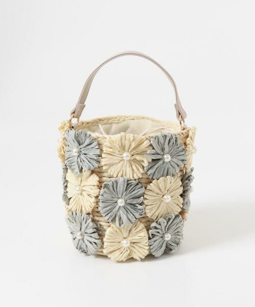 RODE SKO / ロデスコ ショルダーバッグ | フラワーモチーフ雑材バケツバッグ | 詳細12
