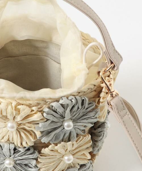 RODE SKO / ロデスコ ショルダーバッグ | フラワーモチーフ雑材バケツバッグ | 詳細13