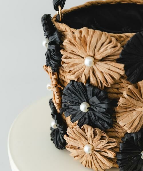 RODE SKO / ロデスコ ショルダーバッグ | フラワーモチーフ雑材バケツバッグ | 詳細24