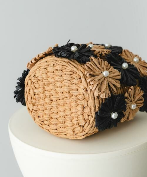 RODE SKO / ロデスコ ショルダーバッグ | フラワーモチーフ雑材バケツバッグ | 詳細25