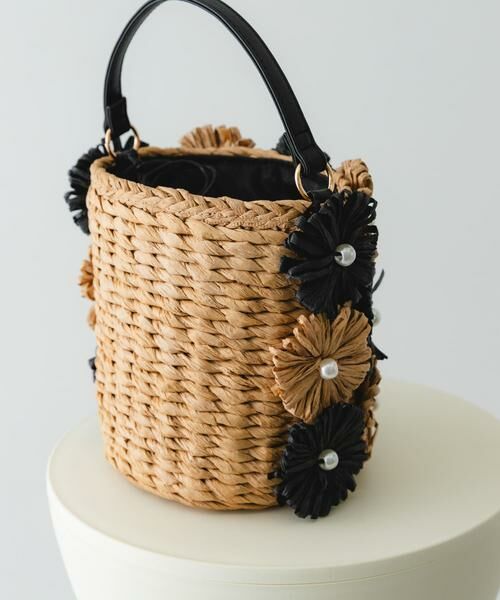 RODE SKO / ロデスコ ショルダーバッグ | フラワーモチーフ雑材バケツバッグ | 詳細26