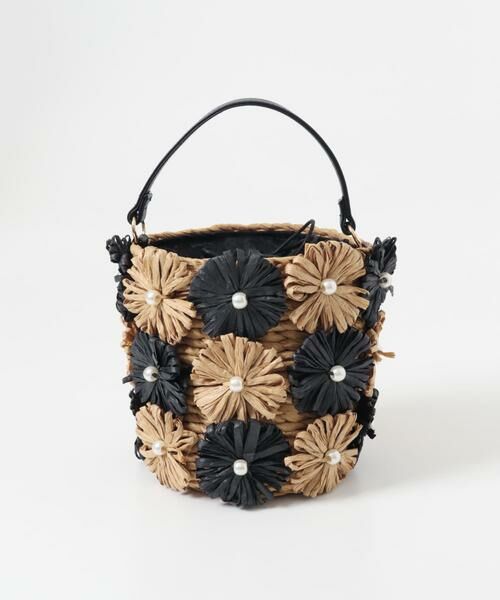 RODE SKO / ロデスコ ショルダーバッグ | フラワーモチーフ雑材バケツバッグ | 詳細28