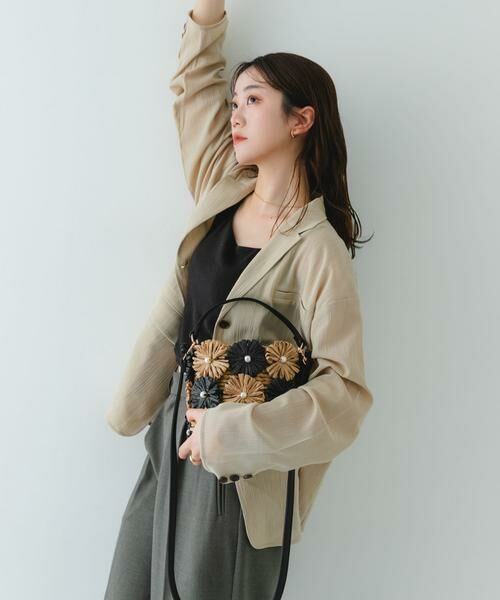 RODE SKO / ロデスコ ショルダーバッグ | フラワーモチーフ雑材バケツバッグ | 詳細17