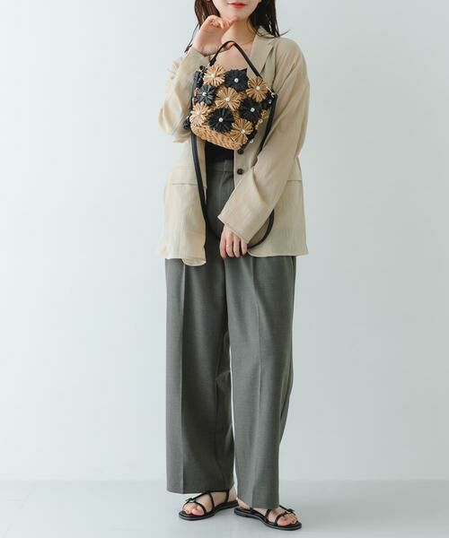 RODE SKO / ロデスコ ショルダーバッグ | フラワーモチーフ雑材バケツバッグ | 詳細19