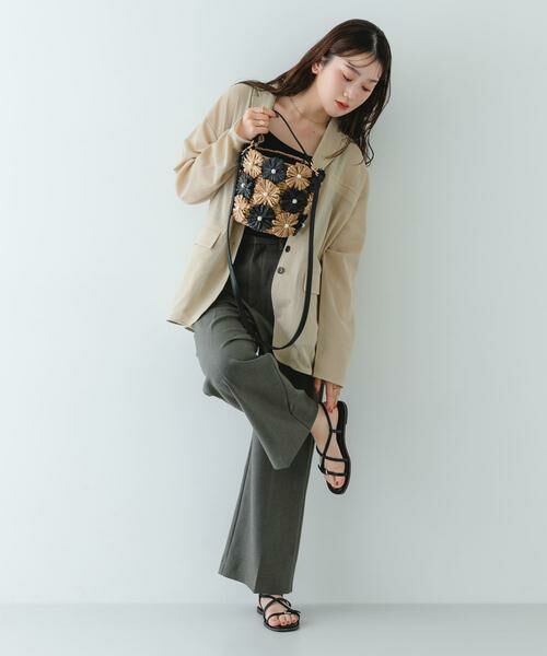 RODE SKO / ロデスコ ショルダーバッグ | フラワーモチーフ雑材バケツバッグ | 詳細21