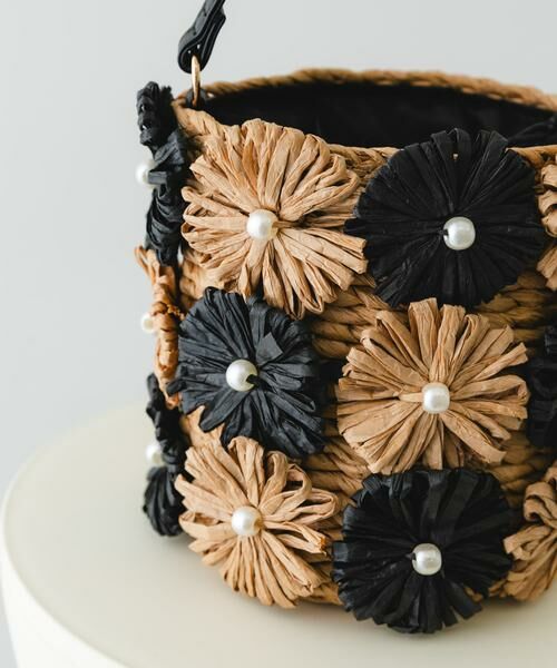 RODE SKO / ロデスコ ショルダーバッグ | フラワーモチーフ雑材バケツバッグ | 詳細22