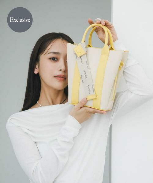 RODE SKO / ロデスコ ショルダーバッグ | 『別注』AJUGA.×RODE SKO　ロゴリボン付ショルダーバッグ（イエロー）