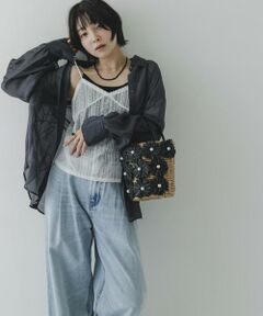 RODE SKO / ロデスコ ショルダーバッグ | フラワーモチーフ雑材2WAYバッグ