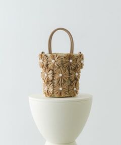 RODE SKO / ロデスコ ショルダーバッグ | フラワーモチーフ雑材2WAYバッグ