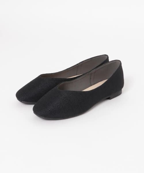 ＊＊RODE SKO / ロデスコ パンプス | リネン調フラットパンプス（BLACK）
