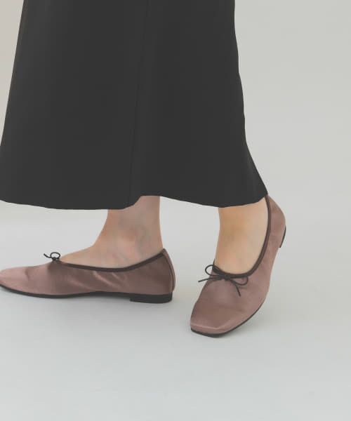 ＊＊RODE SKO / ロデスコ バレエシューズ | 『MADE IN JAPAN』 サテンスクエアトゥバレエシューズ（BROWN）