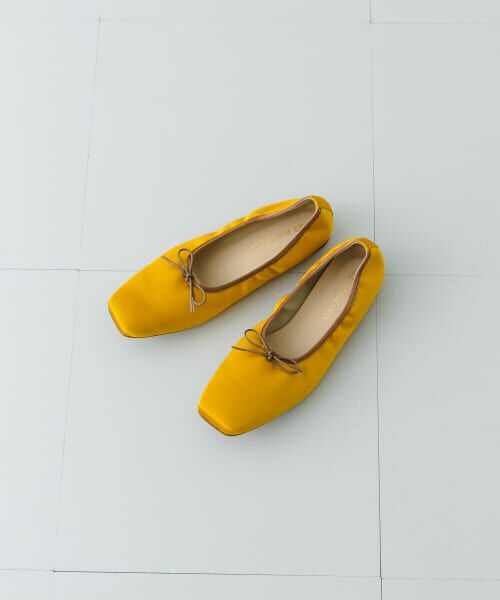 ＊＊RODE SKO / ロデスコ バレエシューズ | 『MADE IN JAPAN』 サテンスクエアトゥバレエシューズ（MUSTARD）