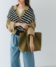タッセル付軽量シンプルトートバッグ