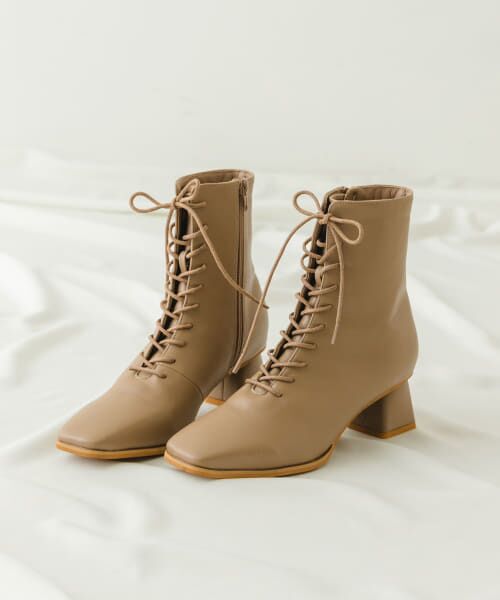 ＊＊RODE SKO / ロデスコ ブーツ（ショート丈） | 5.5cmレースアップブーツ（GREIGE）