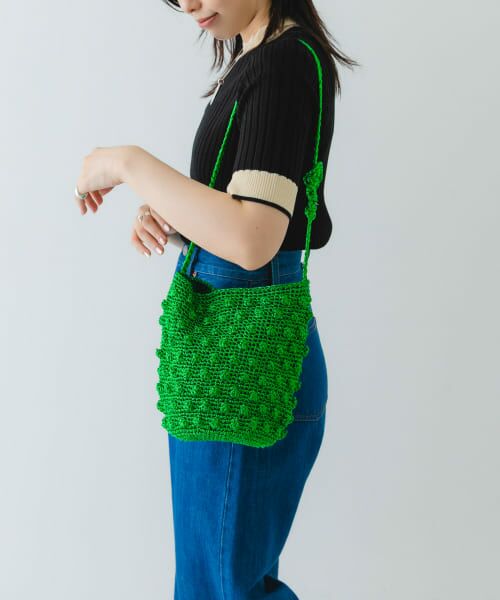 ＊＊RODE SKO / ロデスコ ショルダーバッグ | ラメポコポコショルダーバッグ（GREEN）