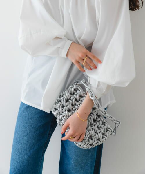 ＊＊RODE SKO / ロデスコ ハンドバッグ | メタリック編み込みバッグ（SILVER）