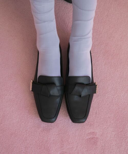 ＊＊RODE SKO / ロデスコ フラットシューズ | 『MADE IN JAPAN』スクエアトゥリボンローファー（BLACK）