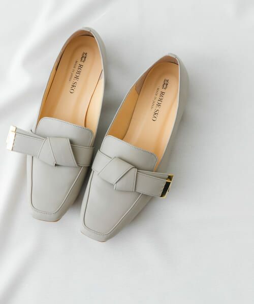 セール】 『MADE IN JAPAN』スクエアトゥリボンローファー （フラット