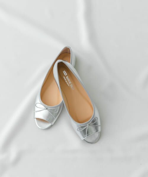 ＊＊RODE SKO / ロデスコ パンプス | 『MADE IN JAPAN』オープントゥリボンパンプス（SILVER）