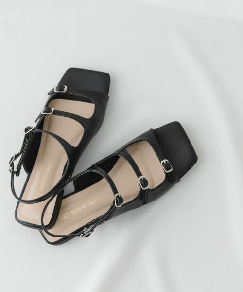 ＊＊RODE SKO / ロデスコ サンダル | ベルトフラットサンダル（BLACK）