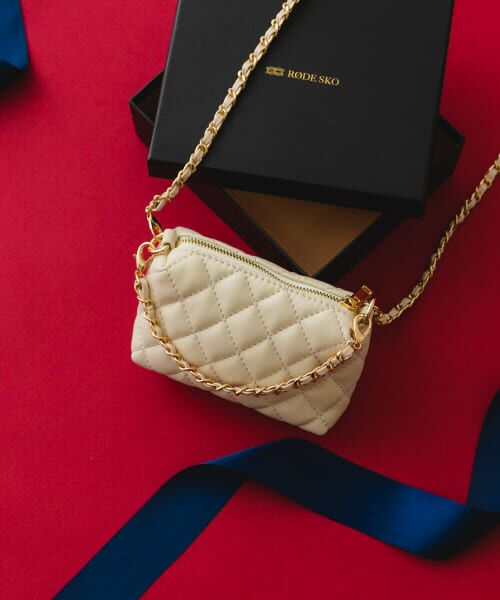 ＊＊RODE SKO / ロデスコ ショルダーバッグ | ナノバッグ(キルティングチェーン)（WHITE）