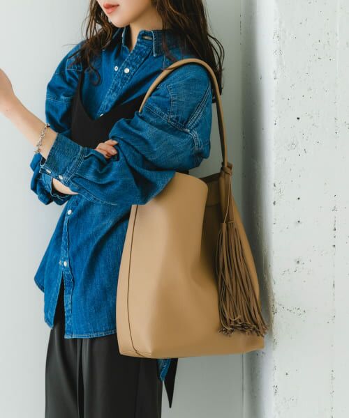 ＊＊RODE SKO / ロデスコ トートバッグ | タッセル付シンプルワンハンドルトート（BEIGE）