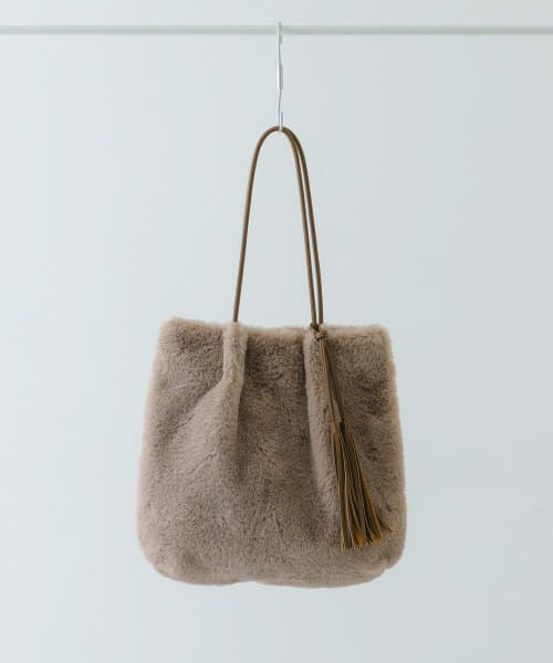 ＊＊RODE SKO / ロデスコ トートバッグ | タッセル付フラッフィトートバッグ（BEIGE）