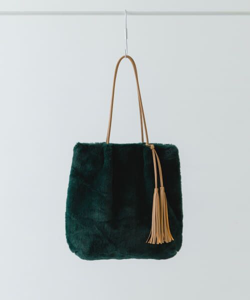 ＊＊RODE SKO / ロデスコ トートバッグ | タッセル付フラッフィトートバッグ（GREEN）