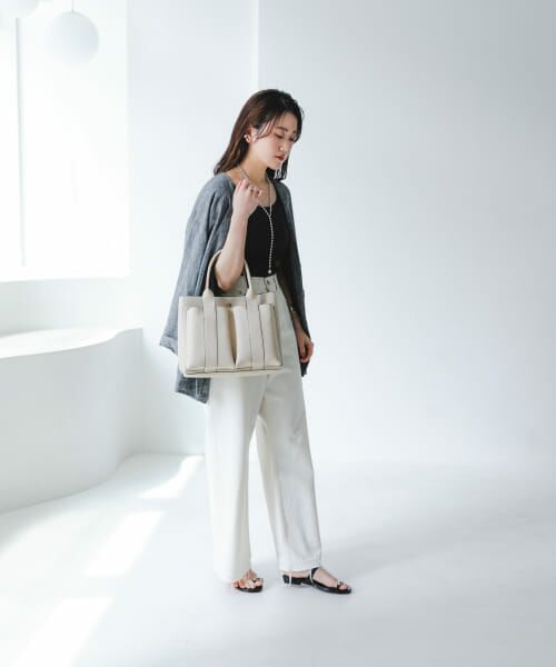 RODE SKO ダブルポケットトートバッグ アイボリー RODE SKO｜ダブルポケットトートバッグ | Rakuten Fashion(楽天