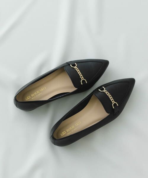 ＊＊RODE SKO / ロデスコ フラットシューズ | 『MADE IN JAPAN』プチチェーンフラットシューズ（BLACK）