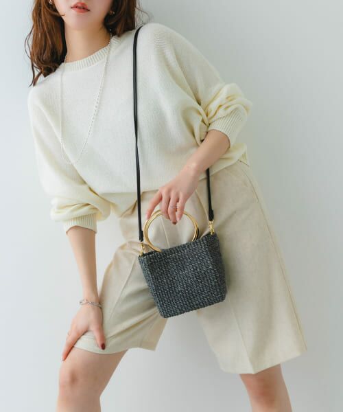 ＊＊RODE SKO / ロデスコ ハンドバッグ | COTTO　リング雑材バッグ（GRAY）