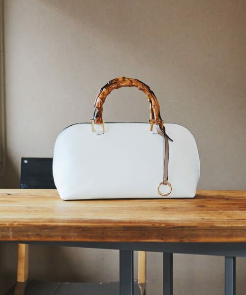 ＊＊RODE SKO / ロデスコ ハンドバッグ | バンブー風ヨコナガバッグ（WHITE）