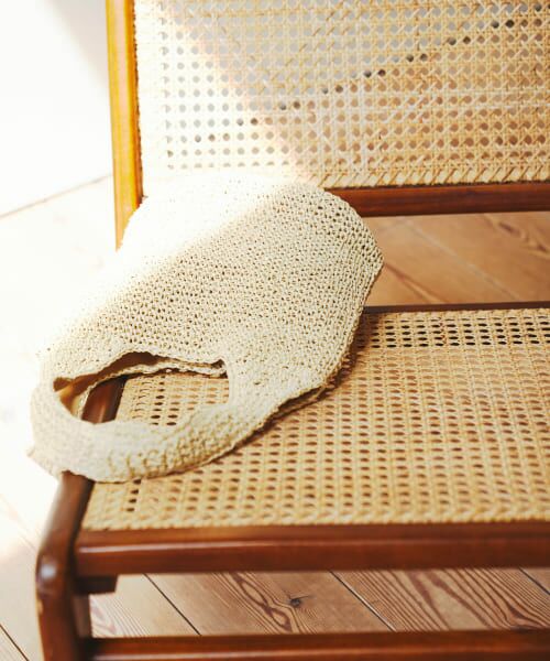 ＊＊RODE SKO / ロデスコ トートバッグ | コマ編みペーパートートバッグ（BEIGE）