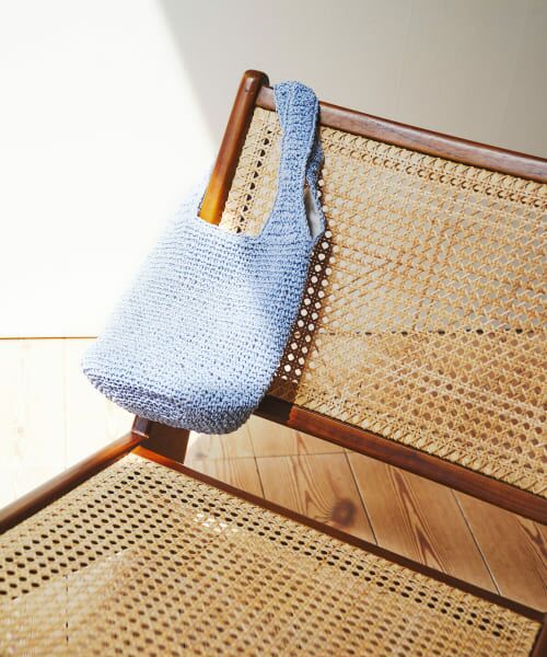 ＊＊RODE SKO / ロデスコ トートバッグ | コマ編みペーパートートバッグ（SAX）