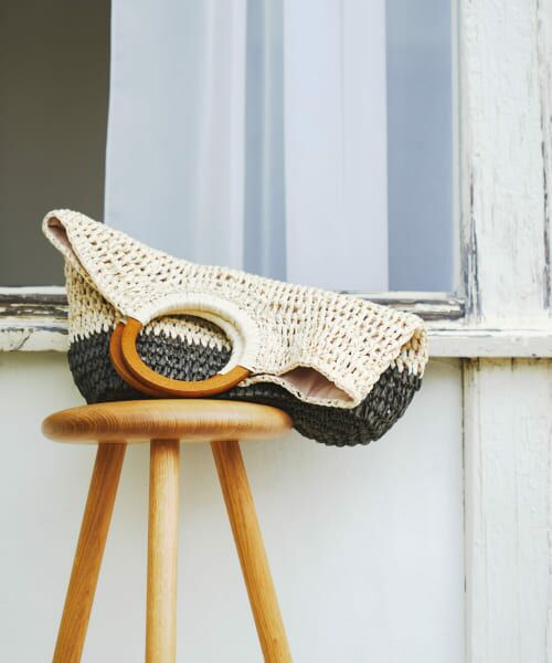 ＊＊RODE SKO / ロデスコ トートバッグ | ウッドハンドルペーパーバッグ（BEGxBLK）