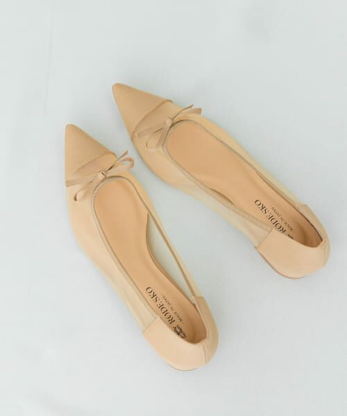 ＊＊RODE SKO / ロデスコ バレエシューズ | 『MADE IN JAPAN』ポインテッドシアーフラットシューズ（BEIGE）