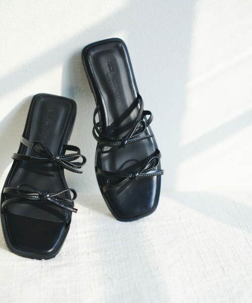 ＊＊RODE SKO / ロデスコ サンダル | 『MADE IN JAPAN』ダブルリボンフラットサンダル（BLACK）