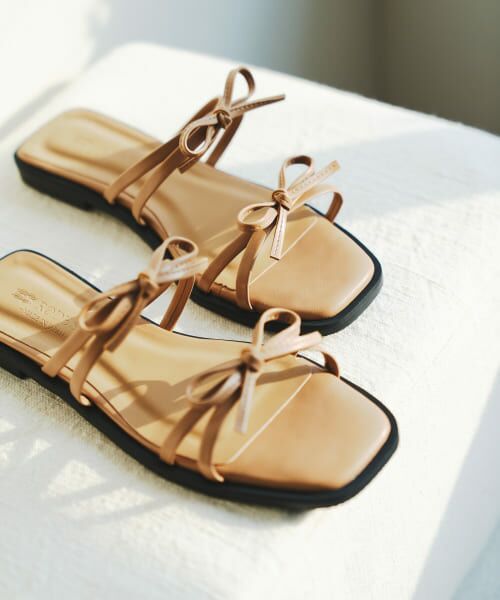 ＊＊RODE SKO / ロデスコ サンダル | 『MADE IN JAPAN』ダブルリボンフラットサンダル（MOCHA）