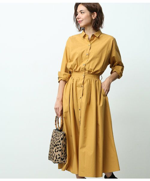 セール ベルト付き タックギャザーシャツワンピース ワンピース Rope ロペ ファッション通販 タカシマヤファッションスクエア